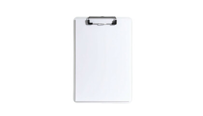 Blank clipboard with a metal clip on black background