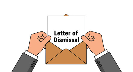 Letter of dismissal termination employment job loss notice concept art