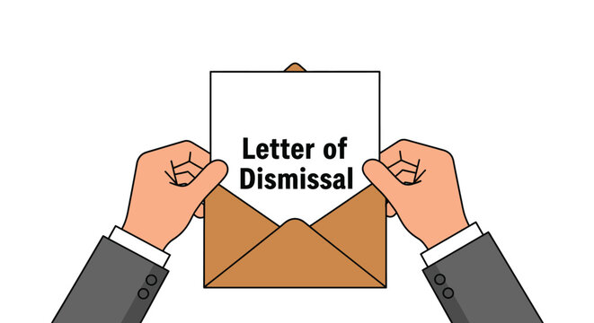 Letter of dismissal termination employment job loss notice concept art