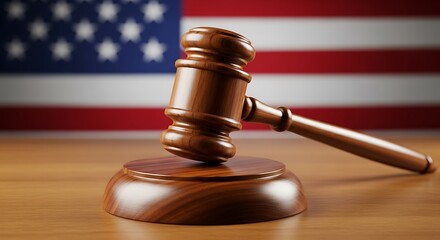Gavel and american flag
