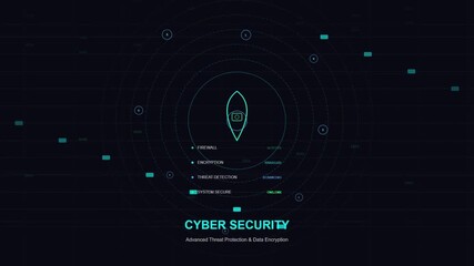 Abstract technology background vector illustration with a futuristic digital interface and blue network data circles. - Powered by Adobe