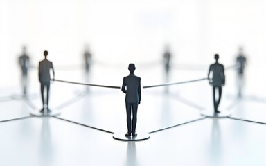 Fototapeta premium Global collaboration network for international business tiny person concept, transparent background.Communication and interaction for businessman connections illustration. High quality