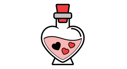 Love potion bottle vector illustration valentine's day concept art