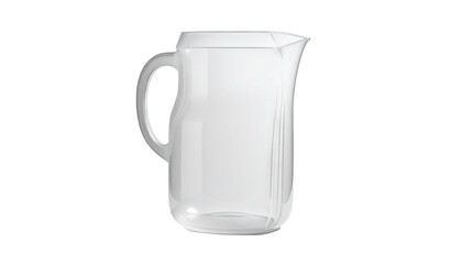 Clean, empty pitcher with a handle isolated on black