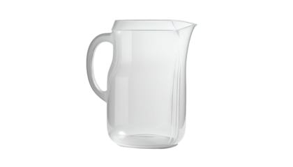Clean, empty pitcher with a handle isolated on black