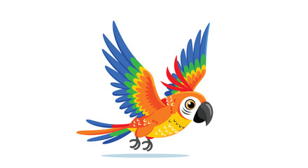 Obraz premium Colorful parrot soaring through the air with vibrant wings.
