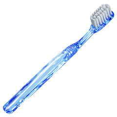 Close up of a translucent blue toothbrush  emphasizing dental care and oral hygiene practices for a healthy smile and lifestyle