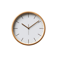 Minimalist Round Wall Clock with Wooden Frame and White Face  Revealing Time