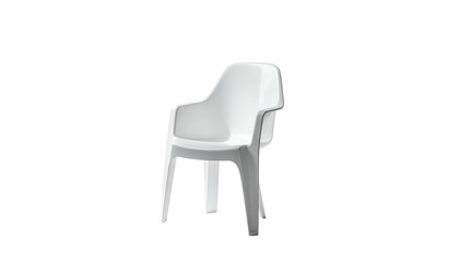 White plastic chair isolated on black, modern simple design