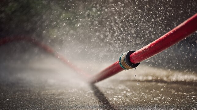 oligarchy. An out-of-control fire hose writhing wildly, spraying water in all directions. mobility guides, transit brochures, designed for transport & logistics marketing, used by interior designers.