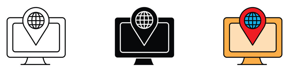 IP icon vector. intuitive worldwide location technology symbol. vector illustration.