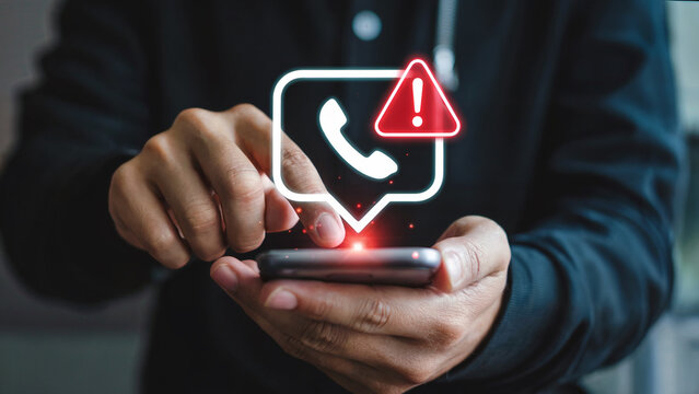 Urgent mobile security alert on smartphone warns of phishing risk and online fraud danger, protect your data with secure connections now - Powered by Adobe