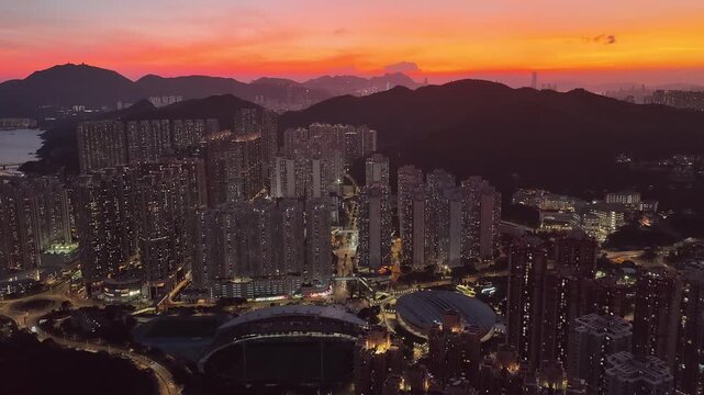 Nov 9 2025 Night Scene of Tseung Kwan O Urban Skyline