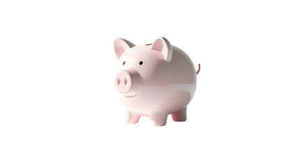Pink piggy bank illustration on black. Simple, clean image