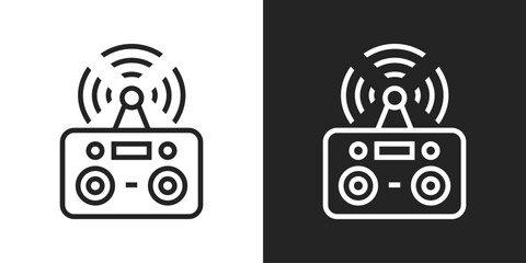 Remote Control Icon In Black And White Line Style