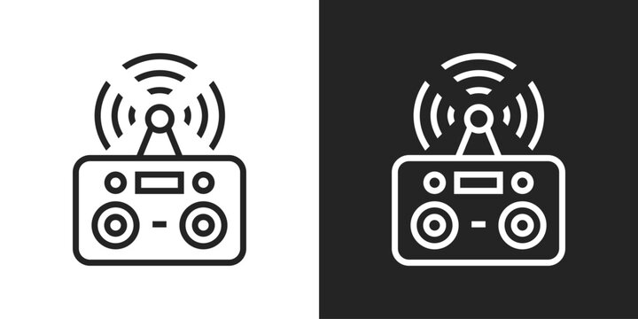 Remote Control Icon In Black And White Line Style