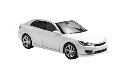 White sedan car, isolated, facing left on a black background