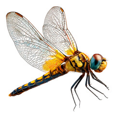 Detailed Dragonfly Portrait with Intricate Wing Patterns and Vibrant Colors Macro Insect Photography 