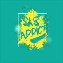 Sk8 Addict skate splatter vector graphic poster design