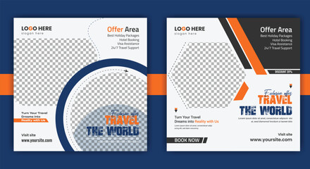 Travel Deals Announcement Post for Summer Escape and Tropical Vacation Offer Creative Web Banner