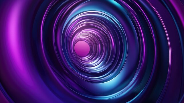 Abstract shiny purple blue metallic spiral vortex