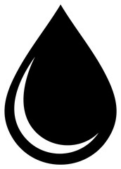 Black Liquid Drop Illustration with Reflection Graphic - Graphic Icon for Design