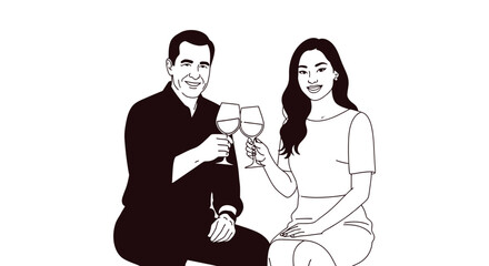 Celebrate milestones with this stylish couple making a wine toast