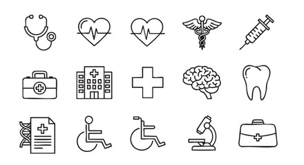 Healthcare and medicine related icons seamless vector pattern graphic design