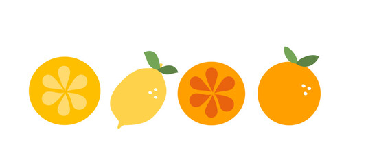 Bright citrus fruit illustration with lemon and orange slices conveying fresh, cheerful summer mood