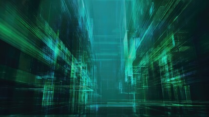 Abstract digital city network connecting data streams