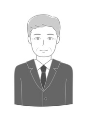 喪服のシニア男性