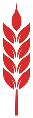 Red Wheat Stalk Design Simple Vector Illustration Agriculture Crop Emblem Design