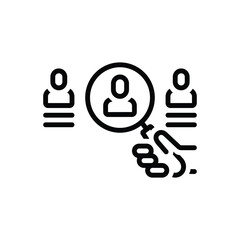 Black line icon for audience persona