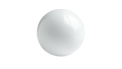 Glossy, white sphere with reflections on a stark black background