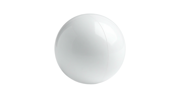 Glossy, white sphere with reflections on a stark black background