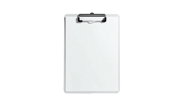 White clipboard with blank paper