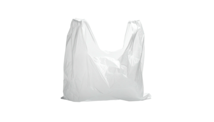 Empty, white plastic shopping bag on a dark background