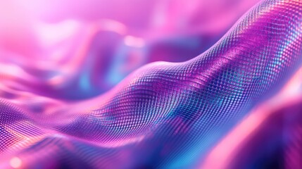 Abstract wavy mesh surface creating futuristic glowing background