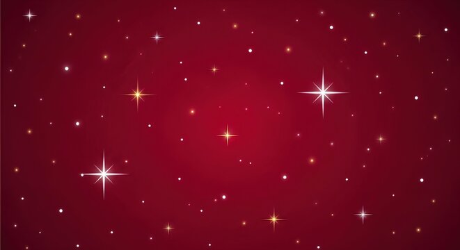 Red background with shiny stars, festive and elegant design.