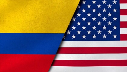 Colombia and US flags side by side.