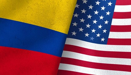 Colombia and US flags side by side.