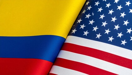 Colombia and US flags side by side.
