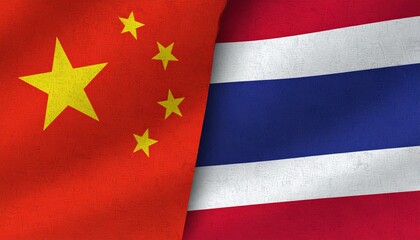 China and Thailand flags side by side.