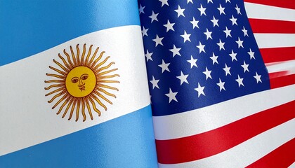 Argentina and US flags side by side.