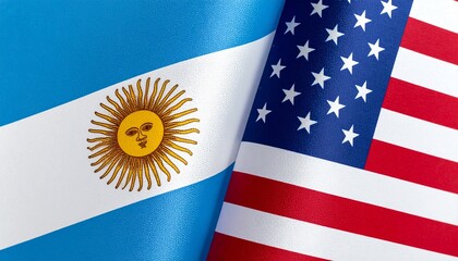 Argentina and US flags side by side.