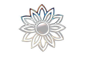 silver floral shape