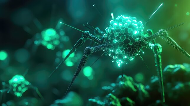 Nanobots working on advanced nanotechnology medical research