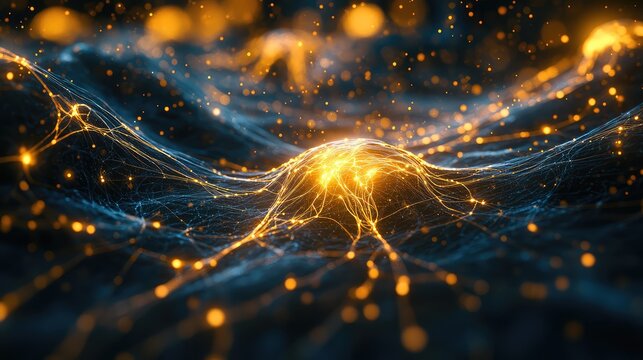 Digital network connecting data points with neural energy