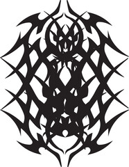 Black Abstract Swirling Tribal Star Tattoo Vector Design