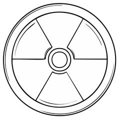 Obraz premium Black and white line art radiation warning symbol danger sign pictogram